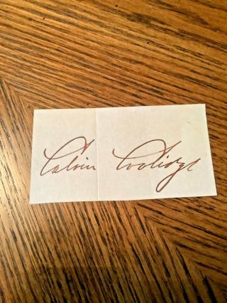President Calvin Coolidge 1923 - 1929 Signed Letter Cut Died 1933