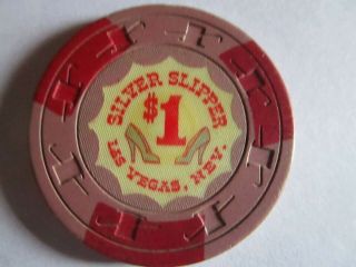 Rare Silver Slipper Las Vegas 1956 Casino $1 Chip -