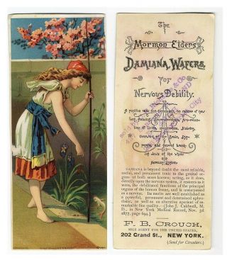 San Francisco Damiana Wafers Mormon Elders Medical Cure Victorian Trade Card