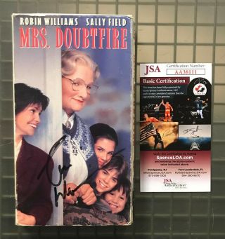 Robin Williams Signed Autograph " Mrs.  Doubtfire " Vhs Video Jsa
