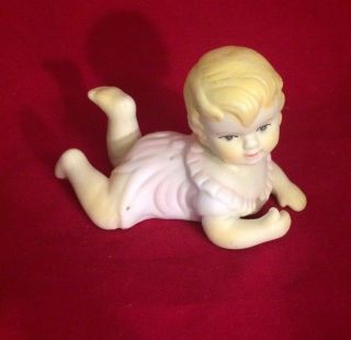 Vintage Bisque Porcelain Figurine Piano Baby Girl 4 