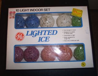 Vintage Ge General Electric Lighted Ice 10 Indoor Set Christmas Holiday