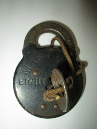Eagle Mastodon Eight Lever Padlock Old Vintage Pad Lock With Key