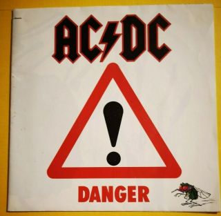 Ac/dc - Danger - Rare Poster Sleeve 7 " Vinyl 45 From Germany