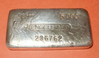 Vintage Engelhard.  999 Fine Silver,  5 Troy Oz.  Bar Serial 236762