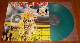 Iron Maiden 1st Album Self Titled Lp Rare Green Vinyl Ltd 1991 Czech Press