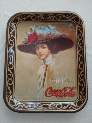 Coca Cola Tray (metal/tin) - Hamilton King Drink Delicious Girl - Vintage 1970 