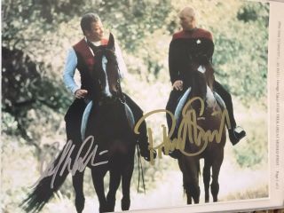 Captain Kirk And Captain Picard Signed Photo