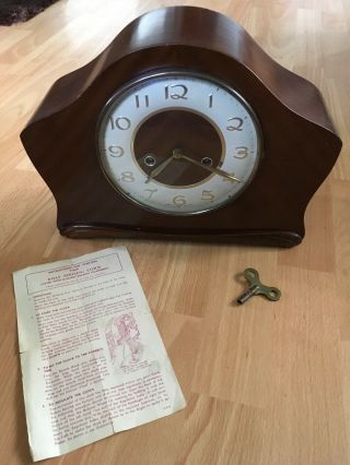 Vintage 1950’s Smiths 8 Day Striking Clock Floating Balance Escapement British