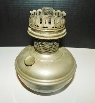 Vintage Aladdin Mantle Lamp Co Burner With Nickel Base Parts