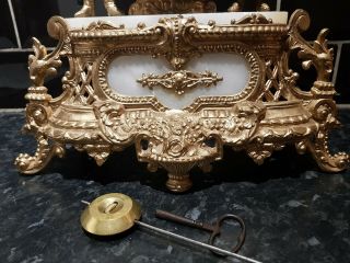 Old Antique French Ornate Spelter Mantel Clock,  stunning looking clock 3