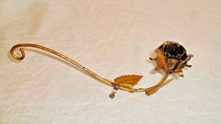 Vintage Italian Toleware Rose Gilt Metal Candle Snuffer Made In Italy Tag