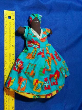 Great African American Colorful Topsy Turvy Flip Doll 2 Head Vtg Black Americana