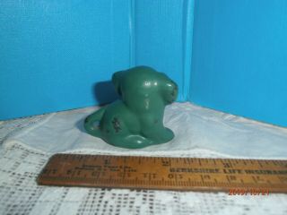 Antique Vintage Spencer Cast Iron Miniature Dog Green Paint Puppy Figurine 3