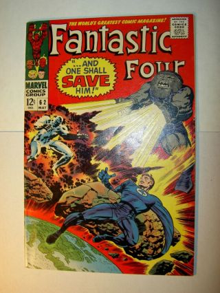 Fantastic Four 62 Fn/vf,  1967,  Silver - Age Marvel,  Stan Lee & Jack Kirby,  Bv=44