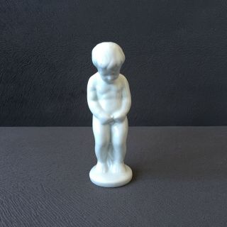 Vintage White Porcelain Nude Boy Small Figure