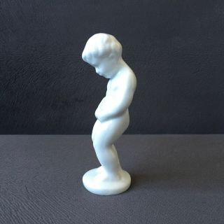 Vintage White Porcelain Nude Boy Small Figure 2
