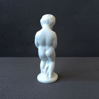Vintage White Porcelain Nude Boy Small Figure 3