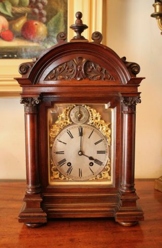 A Large Antique C19th German Ting Tang Bracket Clock