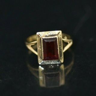 Art Deco 14k Gold Ring With Ruby Size 6 - Solid Gold