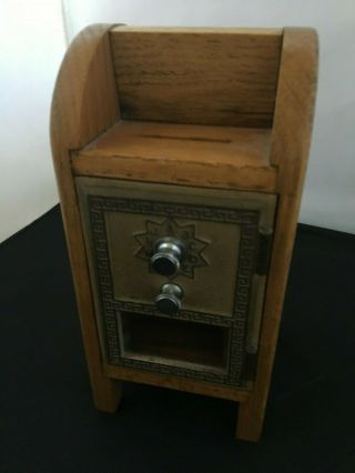 Vintage Post Office Door Mail Box Postal Bank Mailbox Wood Box With Combo Lock