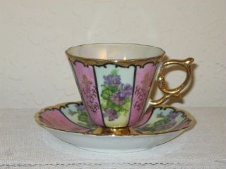 Vintage Royal Sealy Floral Teacup And Saucer