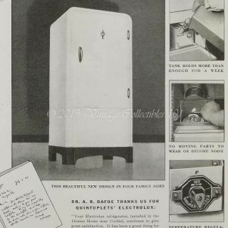 1935 Electrolux Kerosene Miracle Refrigerator Kitchen Appliance Art Vintage Ad