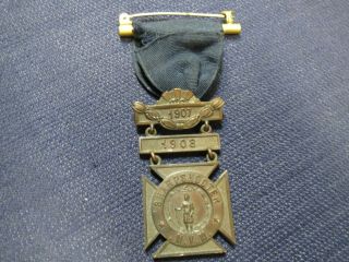 Antique Massachusetts Volunteer Militia - 1907 1908 Sharpshooter Mvm Medal