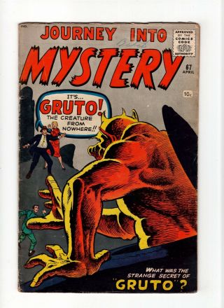 Journey Into Mystery 67 Vintage Marvel Comic Pre - Hero Horror Golden Age 10c