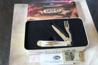 99 Case Xx Usa Vintage Stag Hobo Trapper Fork Knife V5254 Hb Ss W/ Tin