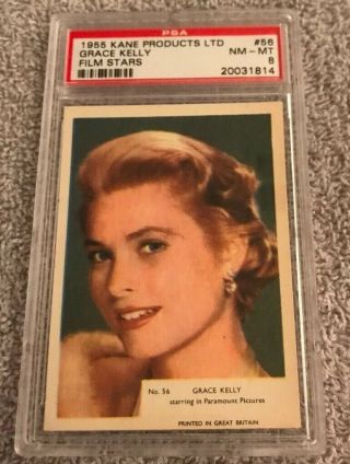 1955 Kane Film Stars Grace Kelly 58 Psa 8 Nm/mint