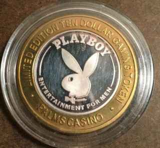 Palms Casino Playboy 50th Anniversary $10 Bunny Strike.  999 Fine Silver Center
