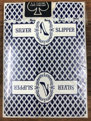 Vintage Silver Slipper Las Vegas Casino Playing Cards Blue