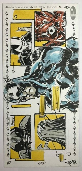 2019 Upper Deck Marvel Premier 1/1 Triple Panel Sketch By Artist Geoffrey Gwin