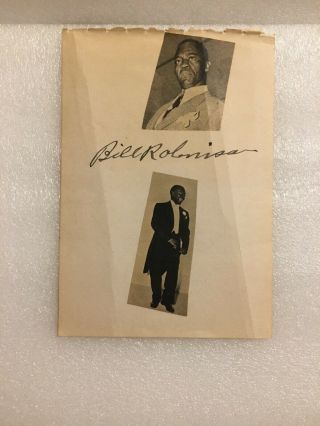 Bill Robinson “mr.  Bojangles” Signed Page “the Little Colonel” Actor/dancer