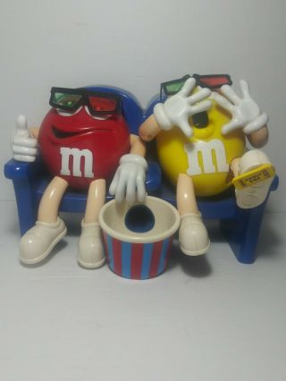 M & M Collectible 3 - D Movie Theater Candy Dispenser Red & Yellow Peanut