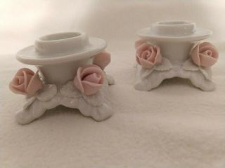 Kaiser Porcelain Candle Holders - Pair - Made In Germany