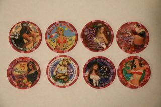 Rio Las Vegas Ltd Edition $5 Casino Chips,  Girls Of Summer,  Miss Rio & 6 Others