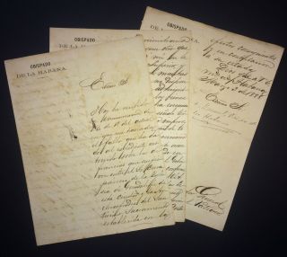 1888 Colonial Spain Signed Letter By Bishop Of Havana Manuel Santander Y Frutos