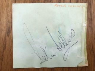 Vintage Peter Sellers Signed Autograph Album Page (frank Ifield On Reverse)