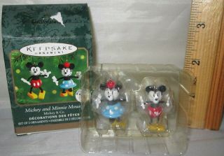Year 2000 Hallmark Miniature Disney Ornament Mickey And Minnie Mouse