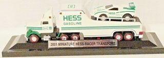 2001 Hess Miniature Transport Racer Rare Hess Piece No Longer Made