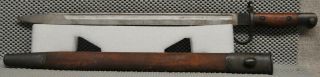 Lithgow P - 1907 Australian 1913 hooked quillon Bayonet with leather scabbard 2