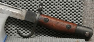 Lithgow P - 1907 Australian 1913 hooked quillon Bayonet with leather scabbard 3
