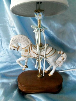Vintage 17 " Ceramic Carousel Horse Lamp By House Of Lloyd -