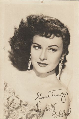 Paulette Goddard,  Autograph On Photo