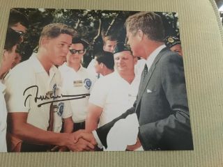 Young Bill Clinton Autograph Signed 8x10 Photo With John F.  Kennedy
