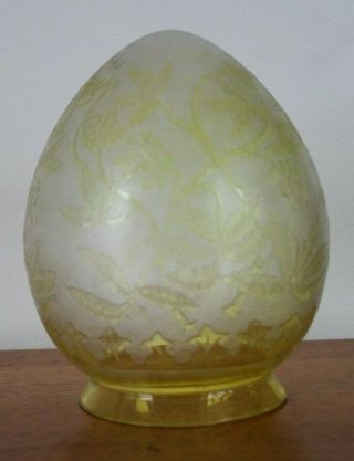 Vintage Frosted Yellow Glass Light Shade