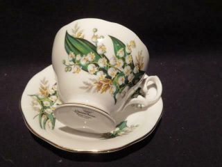 Queen Anne Vintage Bone China Tea Cup & Saucer Lily Of The Valley Design