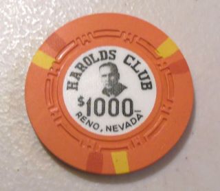 Casino Chip Harolds Club Reno Nevada $1000 Uncirculated